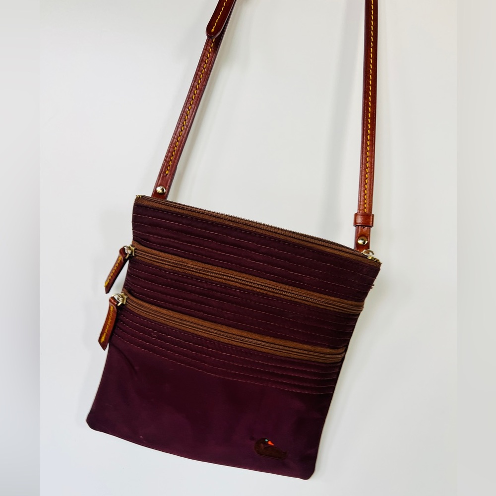 Dooney and Bourke Vintage Nylon Crossbody Purse Plum Purple